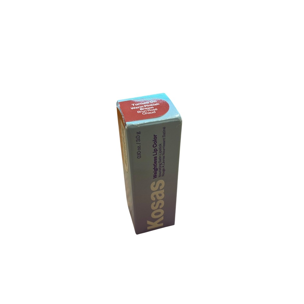 Kosas Turned On Weightless Lip Color Satin Lipstick Warm Pinkish Brown READ